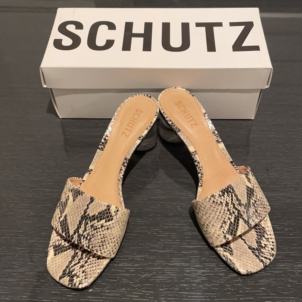 SCHUTZ Snake Print Sandals - Picture 2 of 5